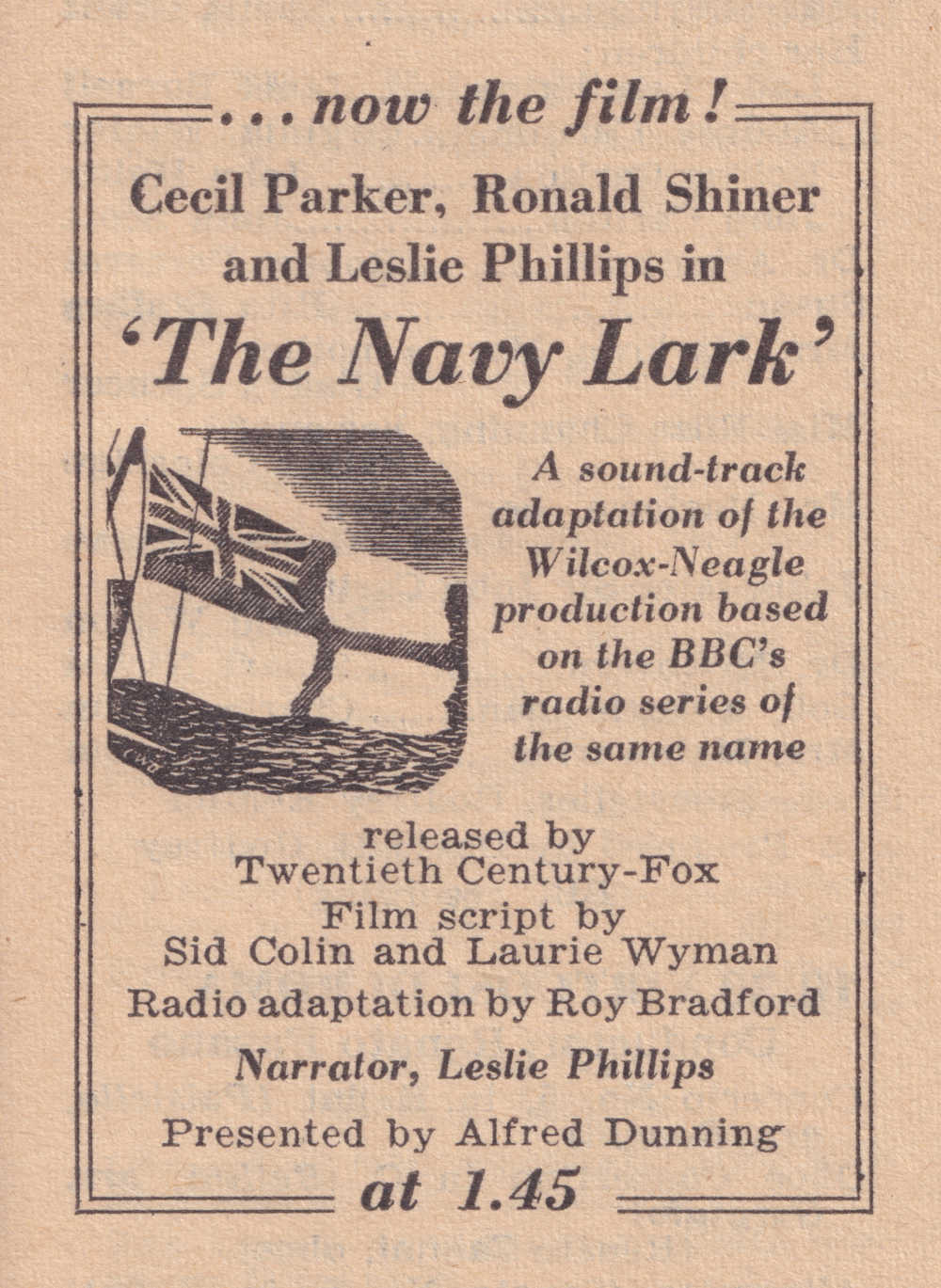 Box-out for the Navy Lark Film sound-track adaptation